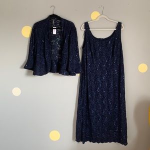 R&M Richards Dressbarn Dress/Jacket Set - 18W